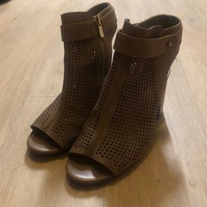 Tan Ana high heel open toed and back shoes